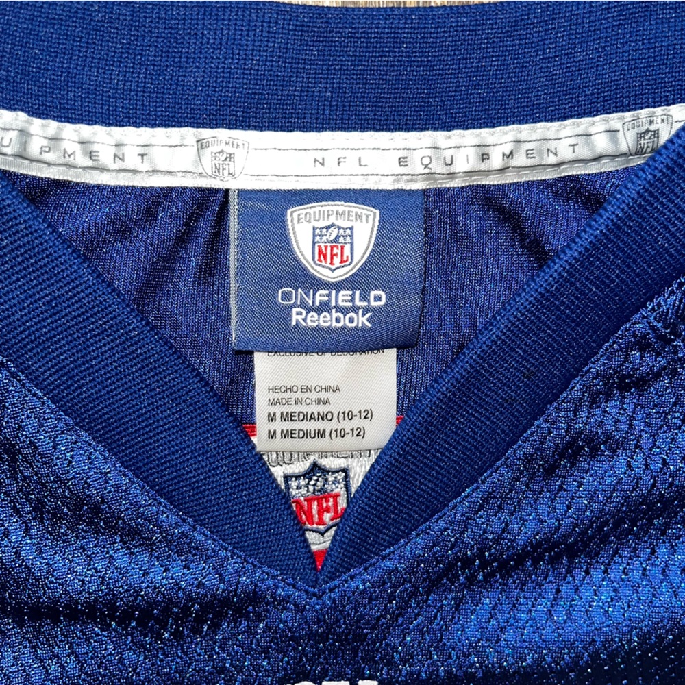 VTG New York Giants Plaxico Burress Jersey Reebok #17 NFL Kid's YOUTH Size M‎ - Picture 4 of 5